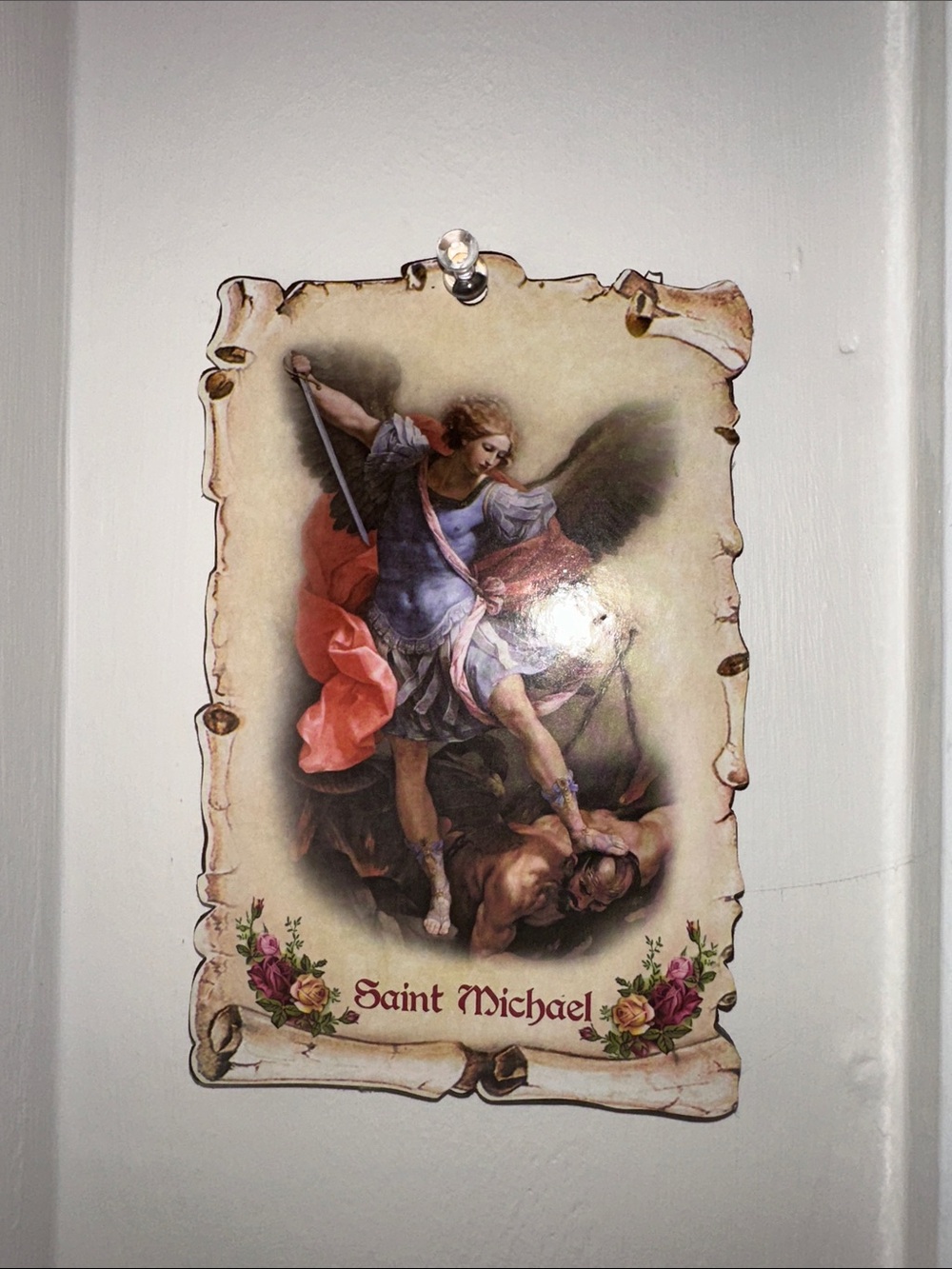 Saint Michael Decorative Wall Plaque - Multicolor